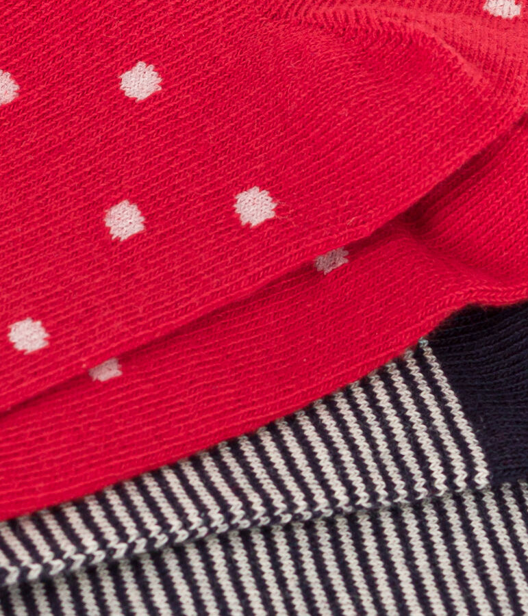 Juego de 2 pares de calcetines de punto de algod&oacute;n con lunares para ni&ntilde;os multicolor