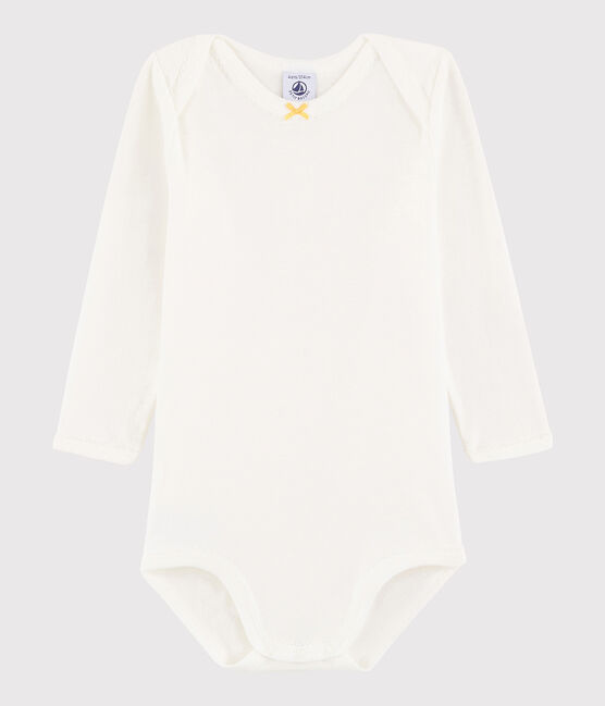 Bodi de manga larga de bebé niña blanco MARSHMALLOW/amarillo BLE