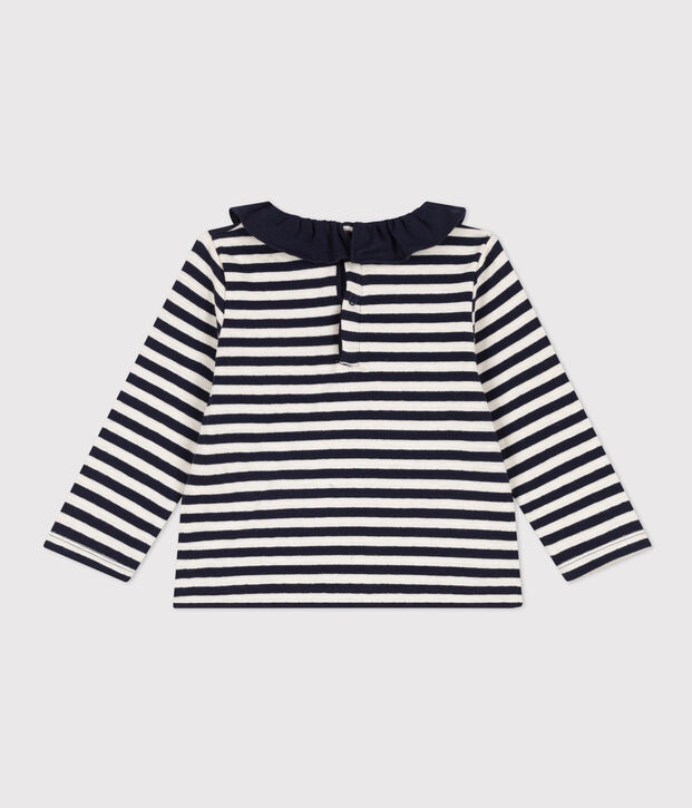 Blusa de t&uacute;bico de manga larga para beb&eacute; azul/crudo