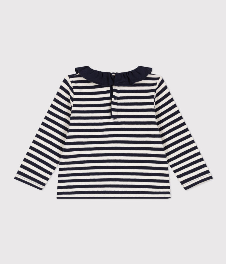 Blusa de t&uacute;bico de manga larga para beb&eacute; azul/crudo