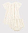 Vestido de manga corta de frutas con braguitas bloomer de tejido tubular de urdimbre y trama de algodón ecológico de bebé niña blanco MARSHMALLOW/blanco MULTICO