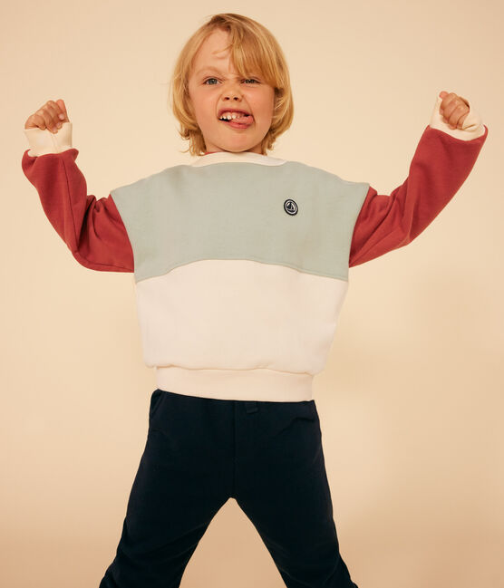 Sudadera «color block» de muletón para niño blanco AVALANCHE/ MULTICO