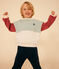Sudadera «color block» de muletón para niño blanco AVALANCHE/ MULTICO