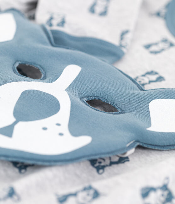 Pijama de algodón con motivo de perro y máscara para niño/niña gris POUSSIERE/ ROVER