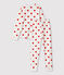 Pijama infantil de niño con corazones de punto blanco MARSHMALLOW/rojo TERKUIT