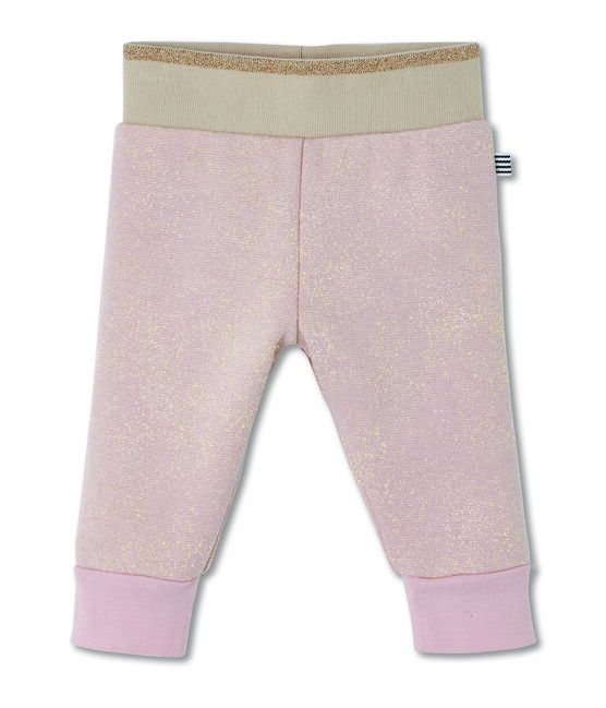 Pantalón en muletón brillante para bebé niña rosa JOLI/amarillo DORE