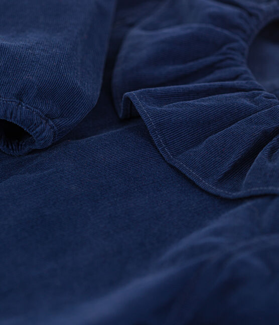 Blusa de micro pana de manga larga para bebé BLEU FONCE