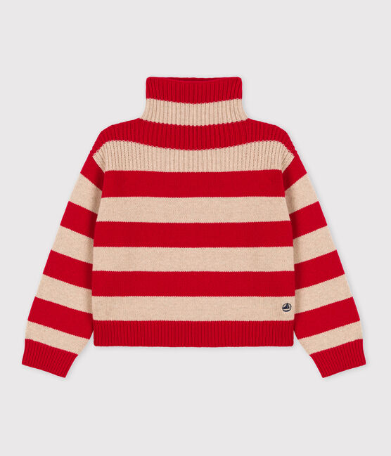 Jersey a rayas de lana y algodón de niño TRENCH/ STOP