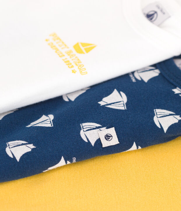 Juego de 3 bodis de beb&eacute; de manga corta de algod&oacute;n multicolor