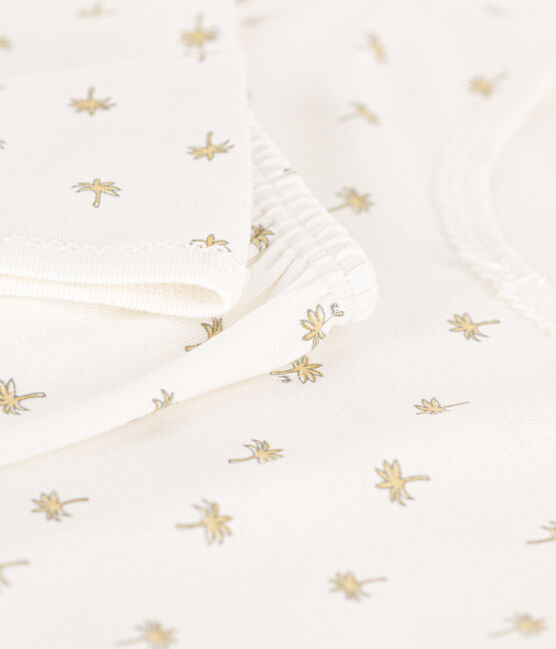 Pijama de palmeras de niña blanco MARSHMALLOW/blanco MULTICO