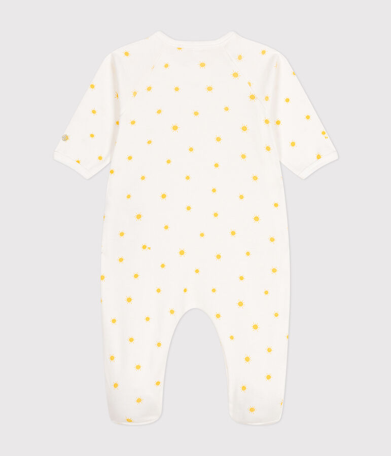 Pijama de algod&oacute;n para beb&eacute; blanco/amarillo