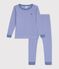 Pijama infantil muy ajustado de algod&oacute;n a rayas azul/blanco