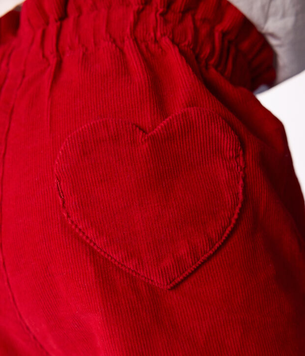 Shorts de pana lisa para beb&eacute; rojo