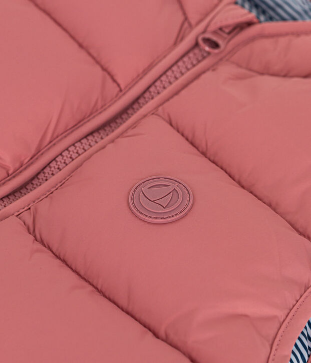 Chaqueta acolchada infantil sin mangas rosa
