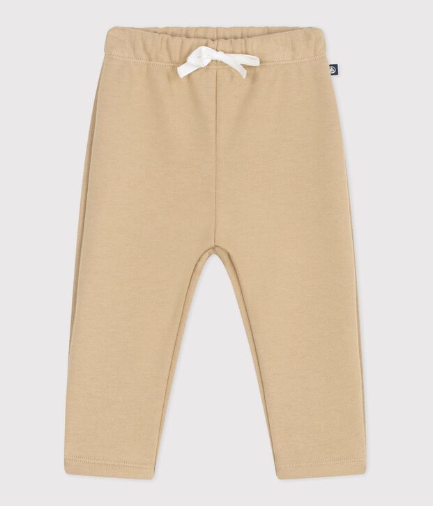 Pantal&oacute;n de jogging liso de algod&oacute;n para beb&eacute; beige
