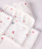 Capa de baño de rizo con corazones bordados para bebé blanco MARSHMALLOW/rosa CHARME