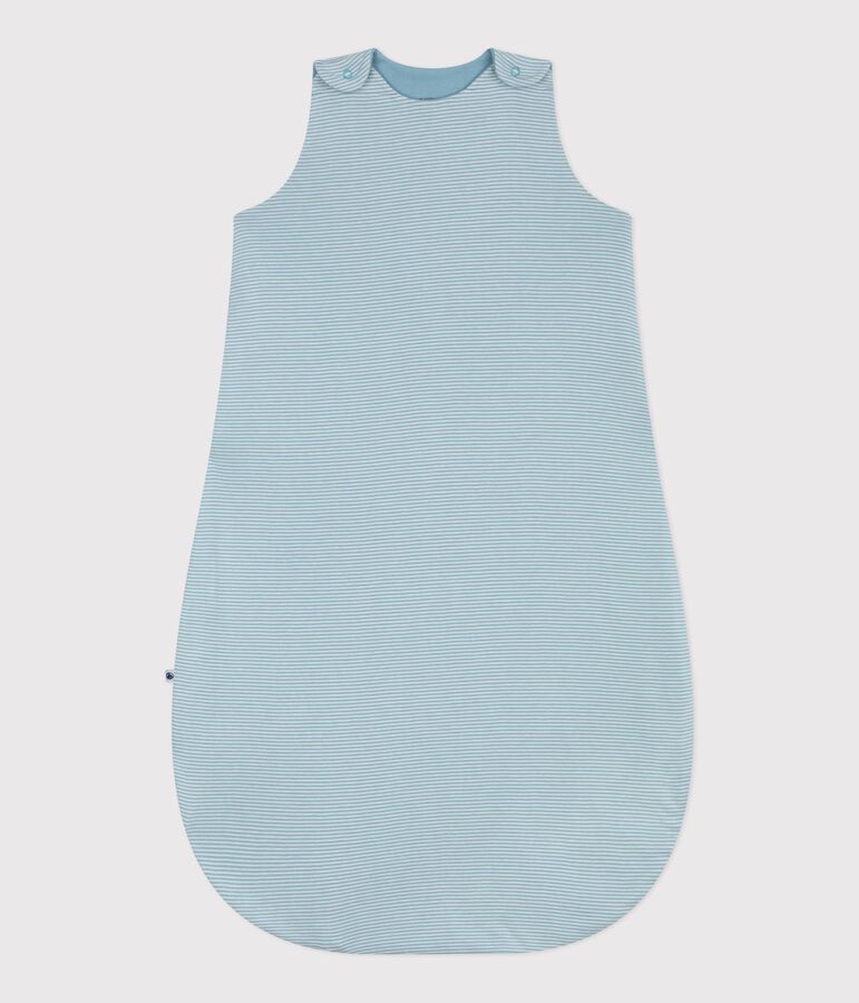 Saco de algod&oacute;n a rayas para beb&eacute; TOG 0,5 verde/blanco