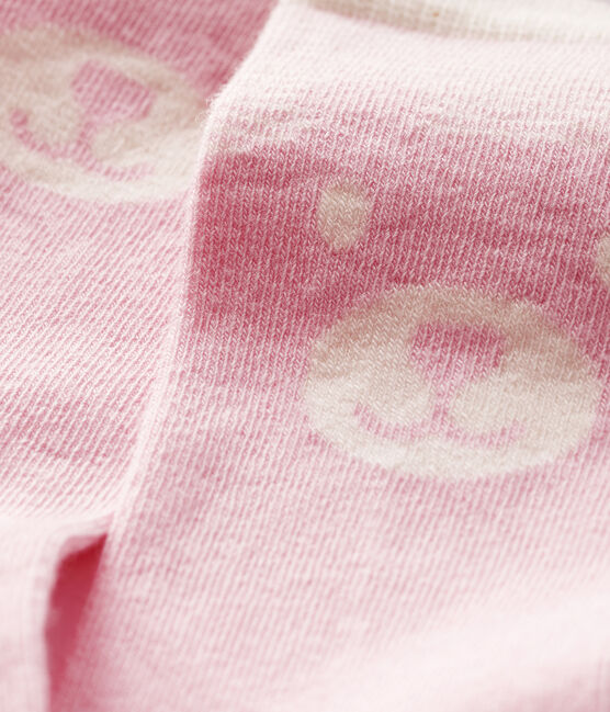 Calcetines altos para bebé rosa MINOIS/blanco MARSHMALLOW