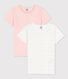 Juego de 2 camisetas de manga corta con estrellitas se algodón orgánico de niña