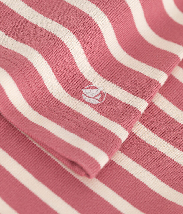 Marinera de algod&oacute;n con botones para mujer rosa/crudo