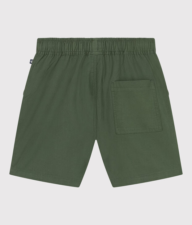 Pantal&oacute;n corto infantil de sarga de algod&oacute;n y lino verde