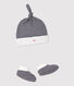 Juego de Gorro de recién nacido y manoplas a rayas de bebé de algodón orgánico