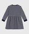 Vestido infantil de manga larga de algodón azul SMOKING/blanco MARSHMALLOW
