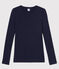 Camiseta L'ICONIQUE con cuello redondo de algodón de mujer azul SMOKING