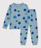 Pijama infantil de mulet&oacute;n con estampado de copos de nieve gris/multicolor