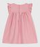 Vestido liso de algodón sin mangas con detalles bordados en el cuello para bebé rosa CHARME