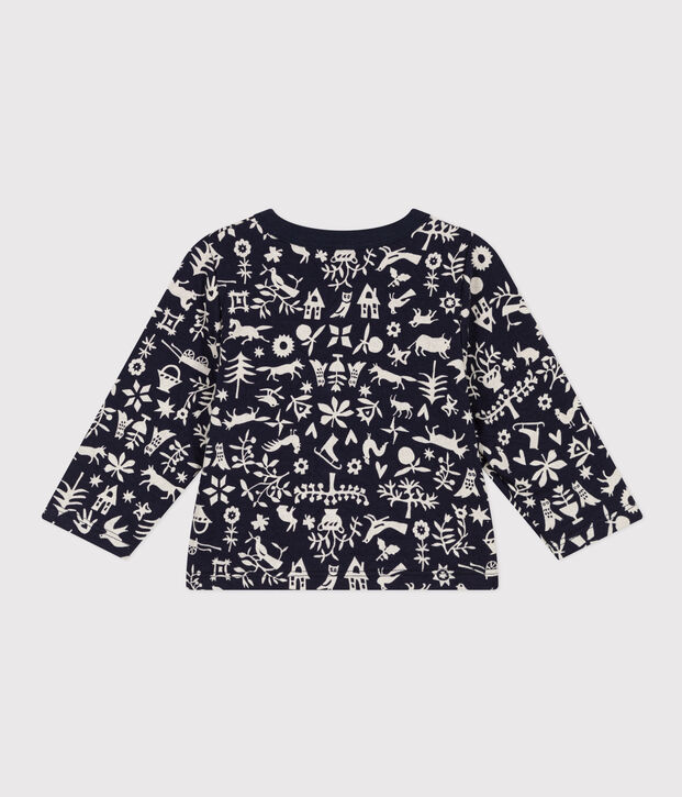 C&aacute;rdigan estampado de t&uacute;bico acolchado para beb&eacute; azul/crudo