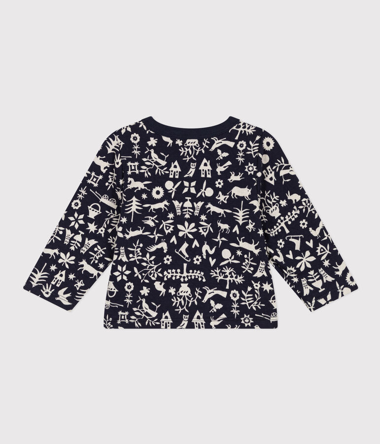 C&aacute;rdigan estampado de t&uacute;bico acolchado para beb&eacute; azul/crudo