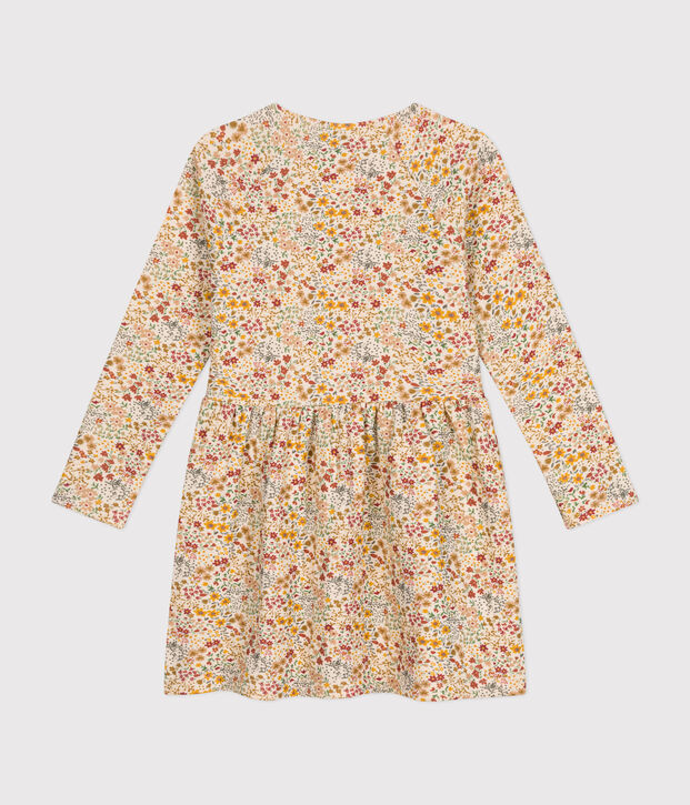 Vestido de t&uacute;bico de manga larga para ni&ntilde;a crudo/multicolor