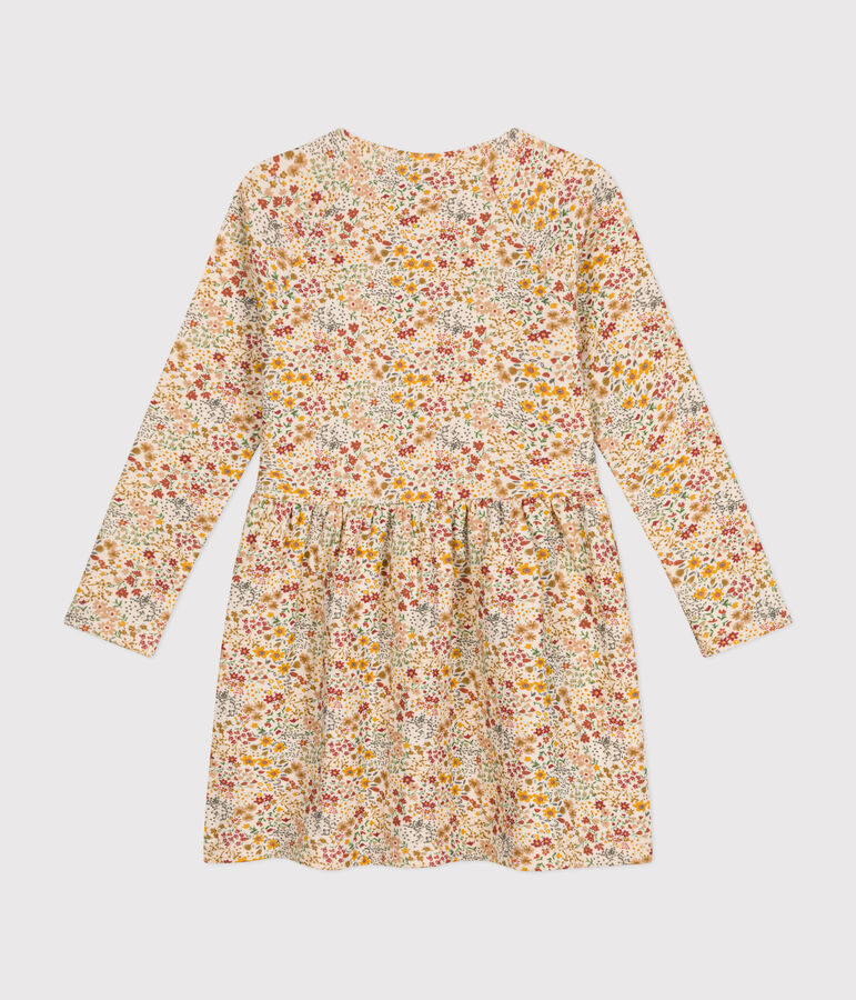 Vestido de t&uacute;bico de manga larga para ni&ntilde;a crudo/multicolor