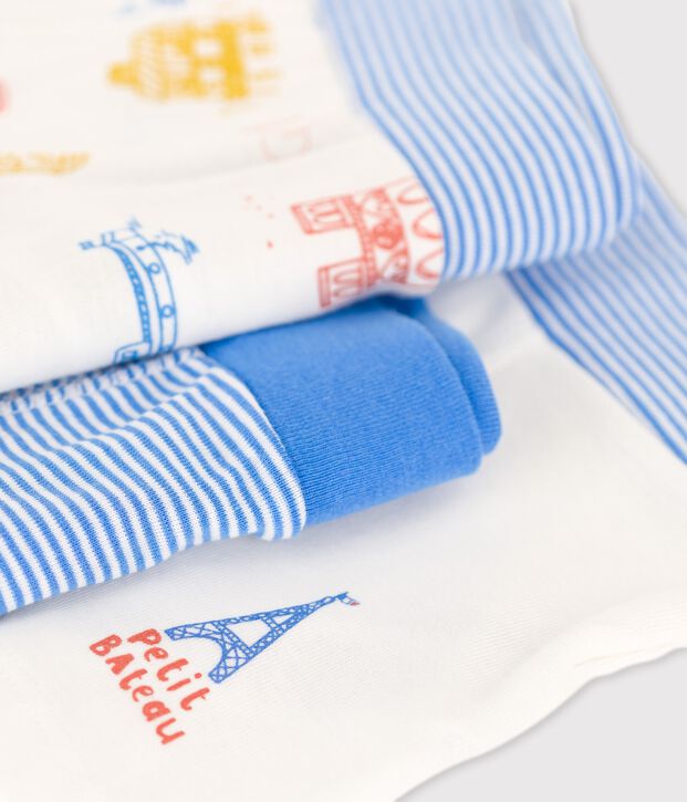 Juego de 3 b&oacute;xeres de Par&iacute;s de algod&oacute;n de ni&ntilde;o multicolor