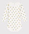Body de algodón de manga larga con cuello para bebé blanco MARSHMALLOW/blanco MULTICO