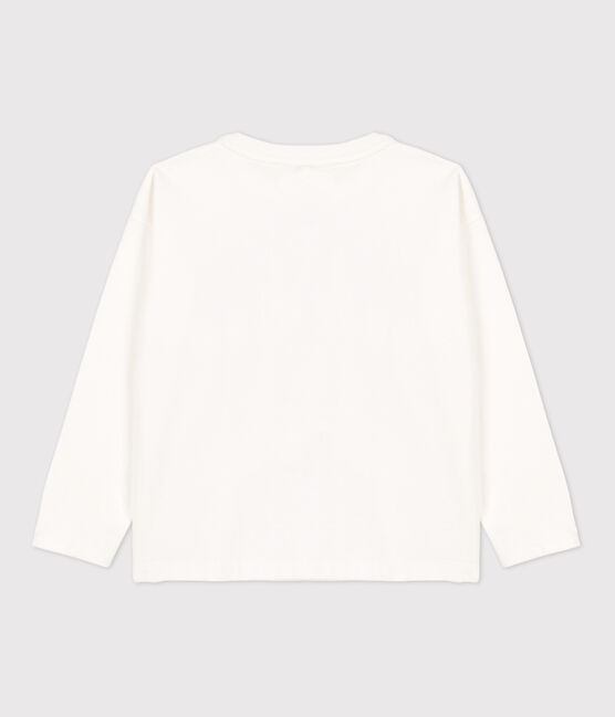 Camiseta de manga larga de algodón de niña blanco MARSHMALLOW