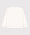 Camiseta de manga larga de algodón de niña blanco MARSHMALLOW