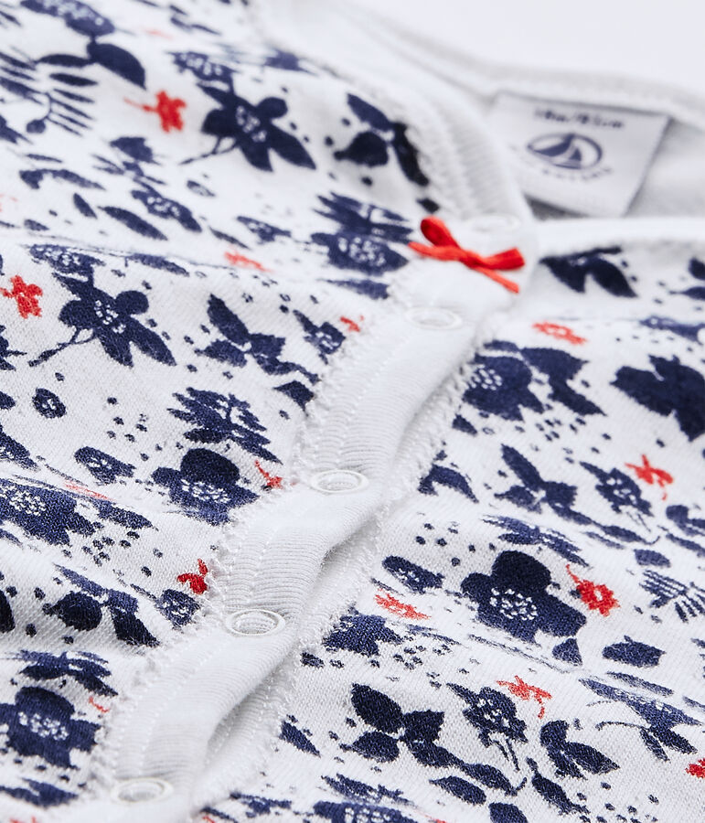 Pijama estampado para beb&eacute; ni&ntilde;a blanco/multicolor