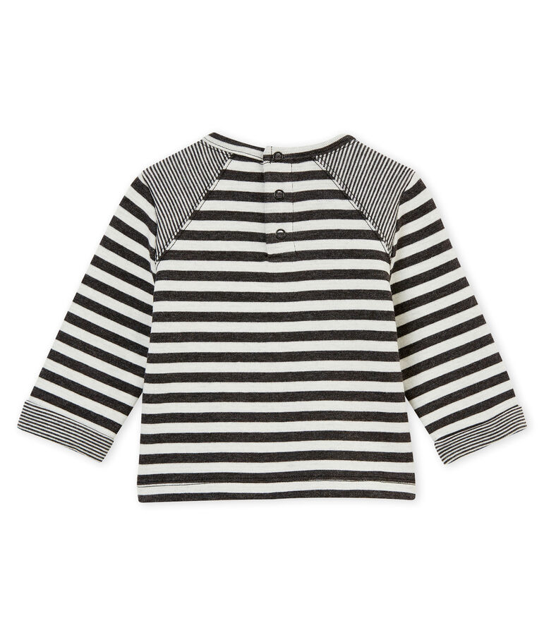 Camiseta a rayas para beb&eacute; ni&ntilde;o gris/blanco
