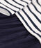 Vestido bimaterial de manga larga de bebé azul SMOKING/blanco MARSHMALLOW