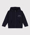 Sudadera con capucha y cremallera para niño azul SMOKING