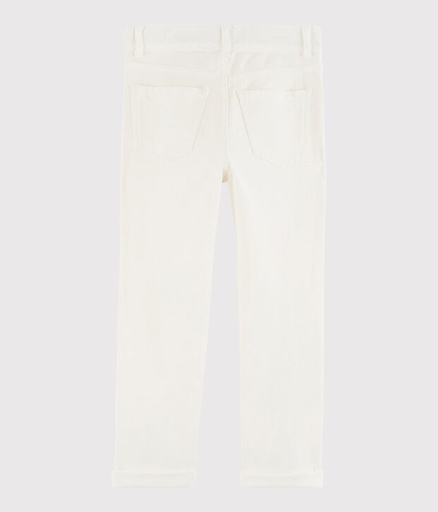 Pantal&oacute;n de sarga de ni&ntilde;o blanco