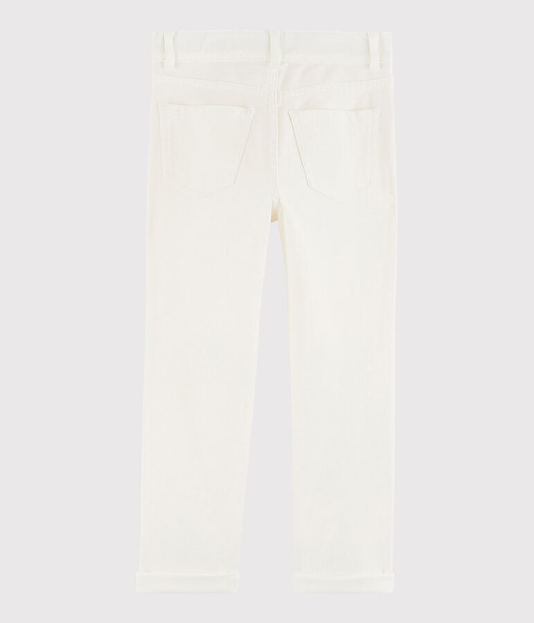 Pantal&oacute;n de sarga de ni&ntilde;o blanco