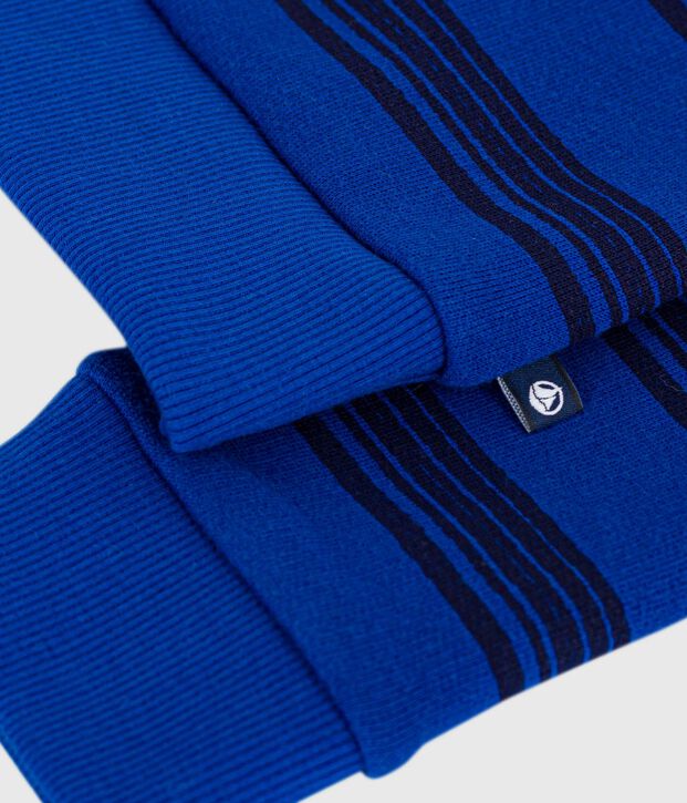 Sudadera infantil unisex de algod&oacute;n a rayas azul/azul