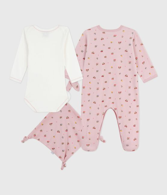 Set de regalo para bebé de terciopelo con estampado floral variante 1