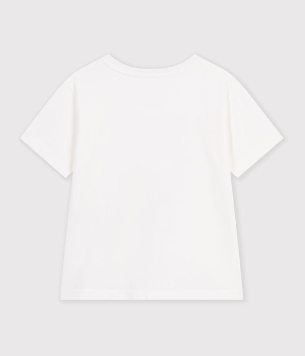 Camiseta infantil de manga corta estampada blanco