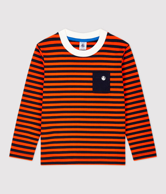 Camiseta de manga larga de algodón de niño azul SMOKING/ CAROTTE