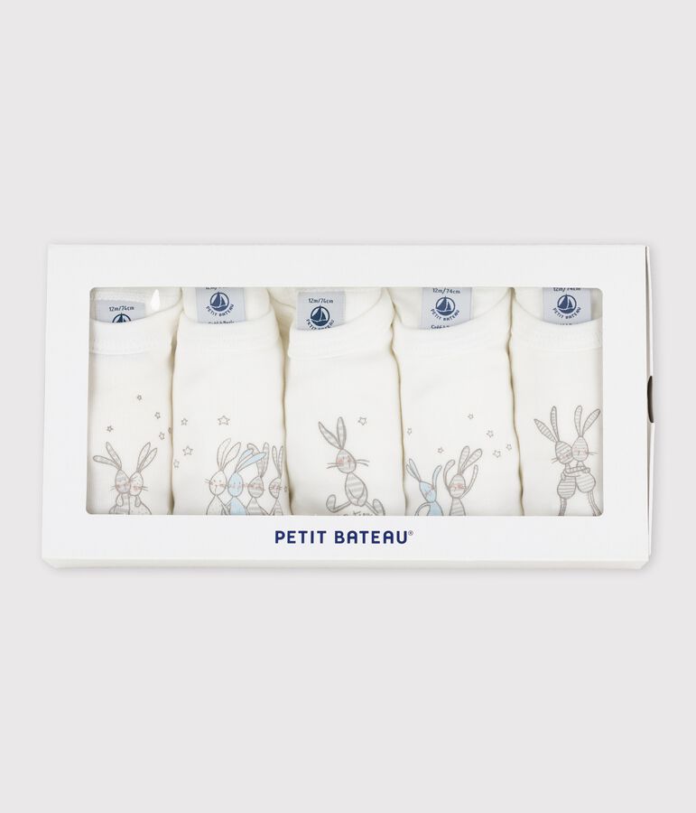 Juego de 5 bodis de manga larga de beb&eacute; de algod&oacute;n multicolor