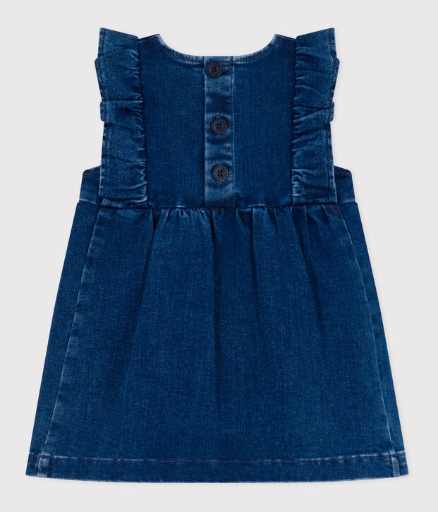 Vestido denim ligero sin mangas para beb&eacute; azul